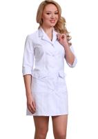 Халат медицинский притал., классика, фирур.манжеты AYMAN195 женский