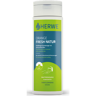 Средство для очистки рук при сильных загрязнениях Herwe Orange Fresh Natur, флакон 250 мл. фото, изображение, баннер