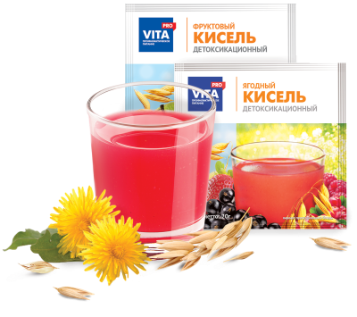 VitaPRO ЛПП Кисель детоксикационный фруктовый/ягодный. Для замены молока. фото, изображение, баннер