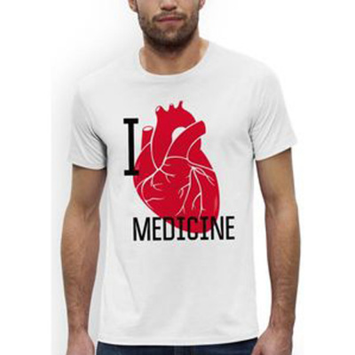 Трикотажная мужская футболка. I love medicine. фото, изображение, баннер